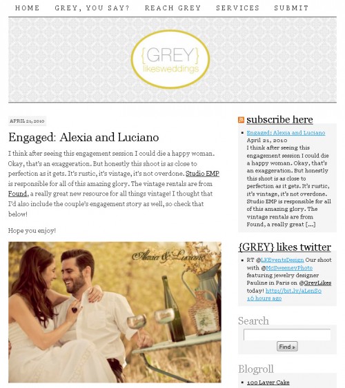 Featured on Grey Likes Weddings!