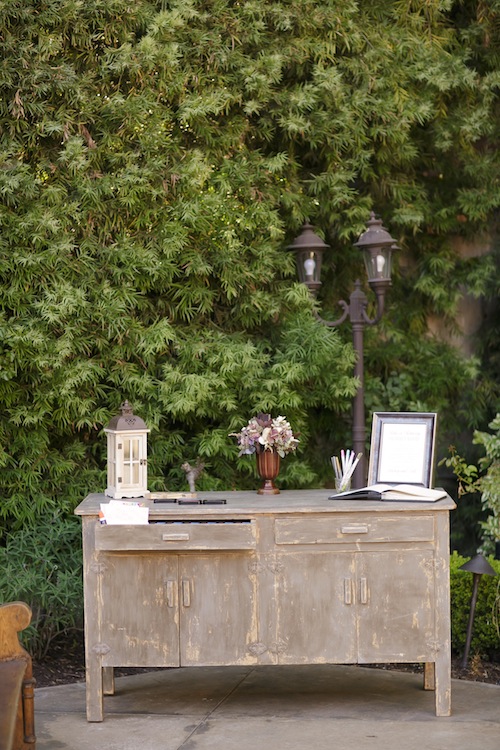 california-outdoor-wedding-guestbook-cabinet-vintage-rustic-franciscan-gardens