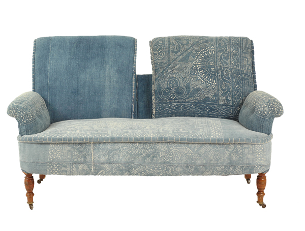 Found Vintage Rentals before and After Indigo Settee