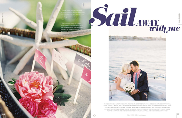 Destination I Do Sail Away with Me - Nautical wedding inspiration from Wedding Pr, Found Vintage Rentals, Lisa Gorjestani, JL Designs, and Jen Huang Photography