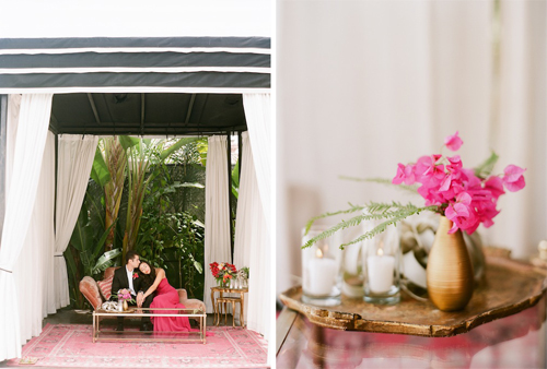 Rue Magazine Shangri La Tropical Summer Shoot with Gather Events, Caroline Tran, Found Vintage Rentals and the Vine's Leaf