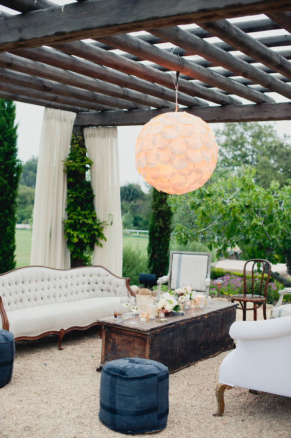 Santa Barbara Wedding with Found Vintage Rentals lounge grouping